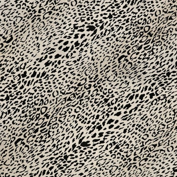 90s Medium Satin Leopard Print Cami‎ Tank Black Suede Fringe Cream Champagne - Picture 3 of 11